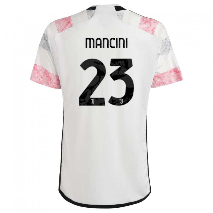 Mann Tommaso Mancini #23 Hvit Rosa Bortetrøye Drakt Trøye 2023/24 Skjorter T-Skjorte