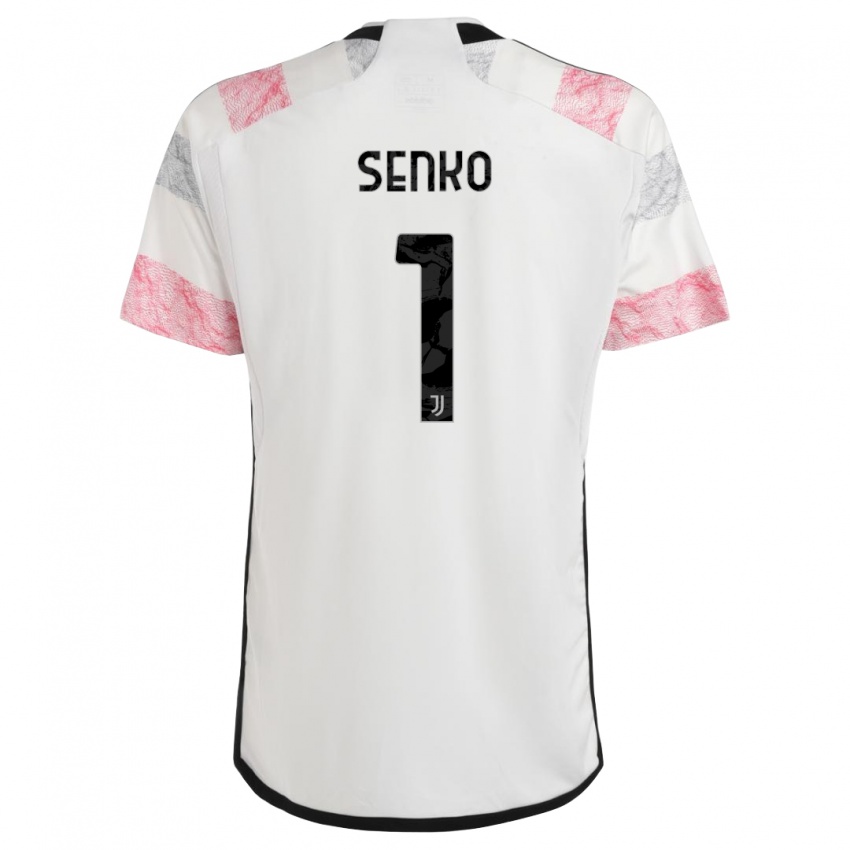 Mann Zsombor Senko #1 Hvit Rosa Bortetrøye Drakt Trøye 2023/24 Skjorter T-Skjorte