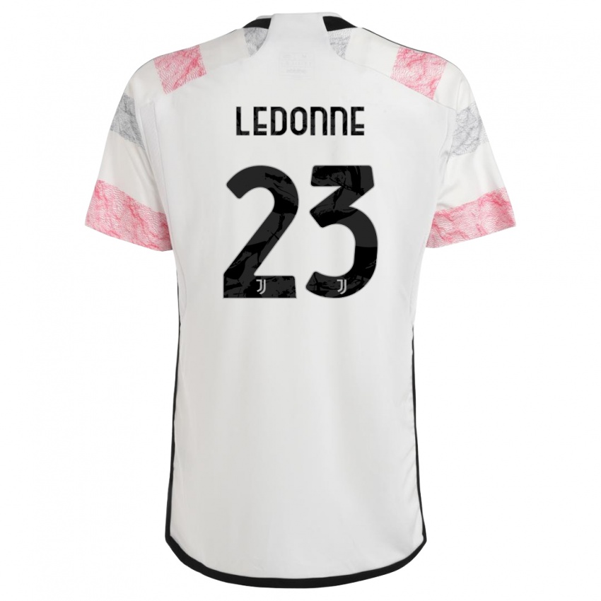 Mann Nicolo Ledonne #23 Hvit Rosa Bortetrøye Drakt Trøye 2023/24 Skjorter T-Skjorte