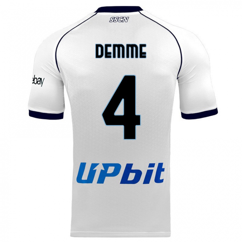 Mann Diego Demme #4 Hvit Bortetrøye Drakt Trøye 2023/24 Skjorter T-Skjorte
