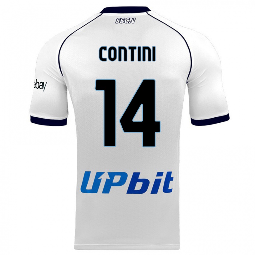 Mann Nikita Contini #14 Hvit Bortetrøye Drakt Trøye 2023/24 Skjorter T-Skjorte
