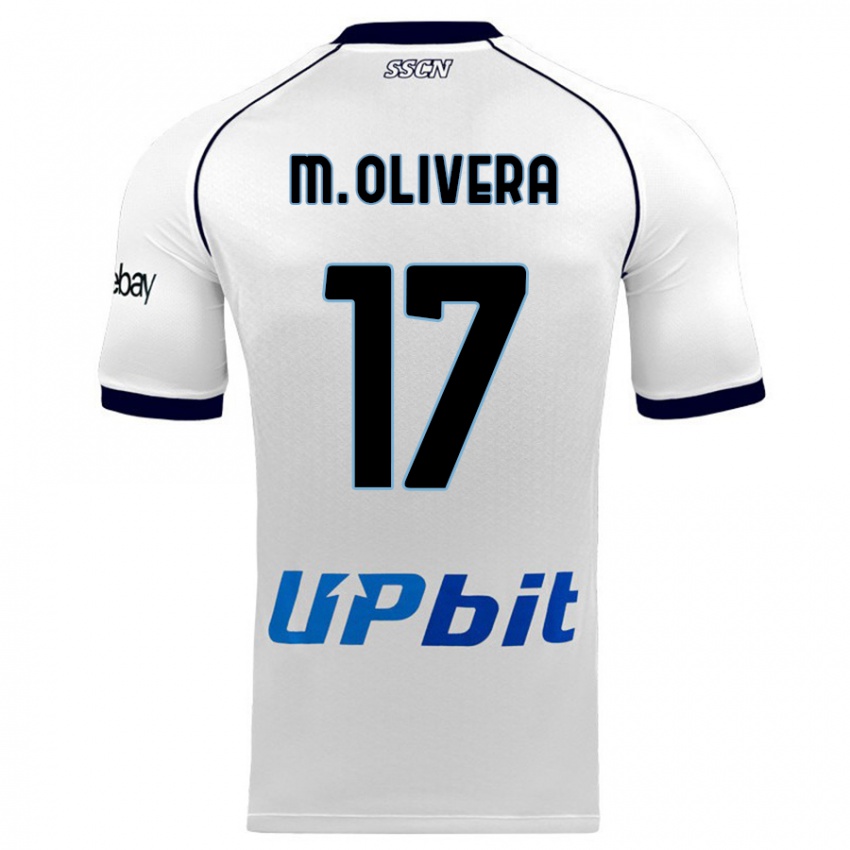 Mann Mathias Olivera #17 Hvit Bortetrøye Drakt Trøye 2023/24 Skjorter T-Skjorte