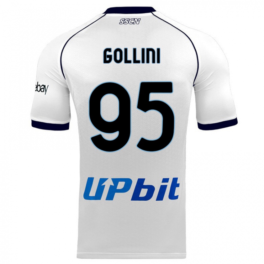Mann Pierluigi Gollini #95 Hvit Bortetrøye Drakt Trøye 2023/24 Skjorter T-Skjorte