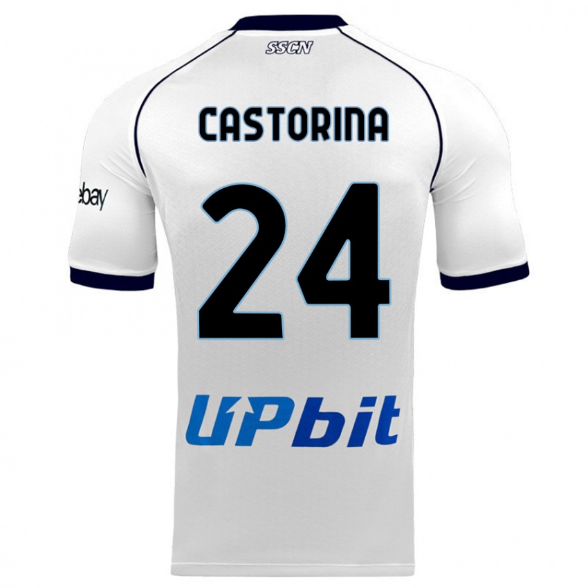 Mann Alessandro Castorina #24 Hvit Bortetrøye Drakt Trøye 2023/24 Skjorter T-Skjorte