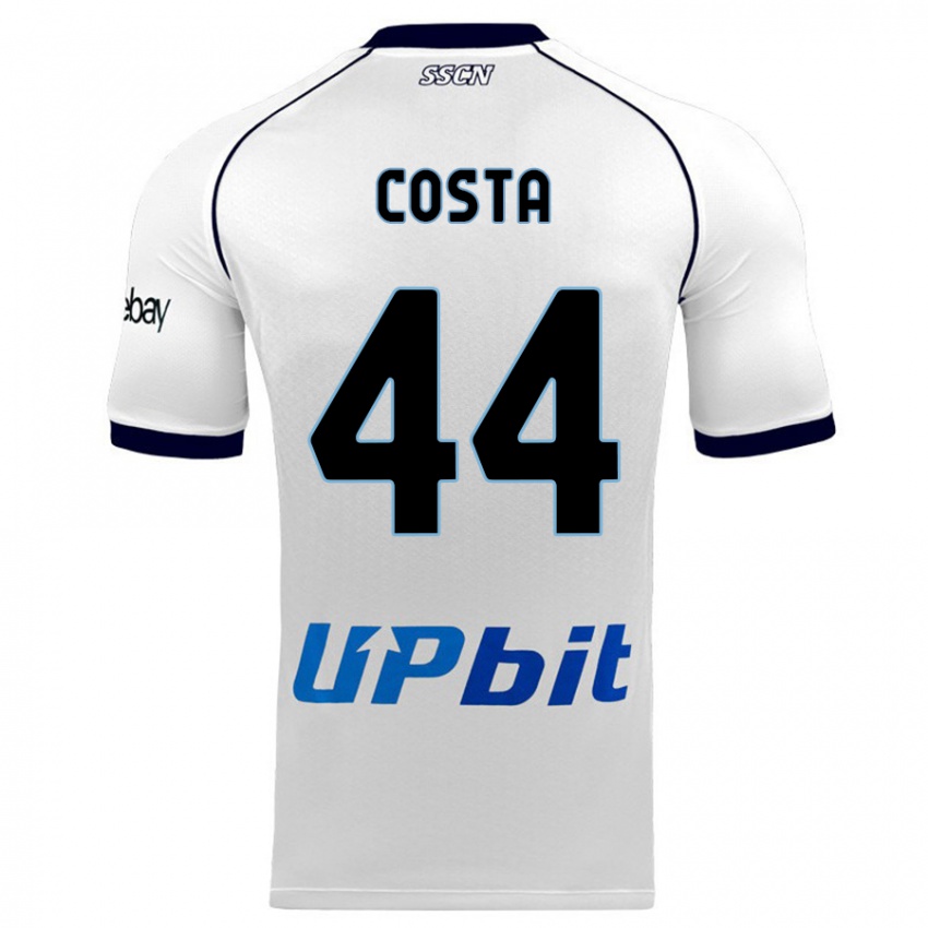 Mann Filippo Costa #44 Hvit Bortetrøye Drakt Trøye 2023/24 Skjorter T-Skjorte