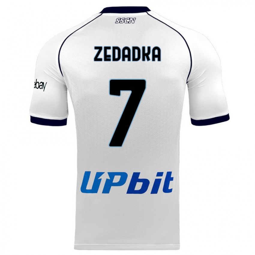 Mann Karim Zedadka #7 Hvit Bortetrøye Drakt Trøye 2023/24 Skjorter T-Skjorte