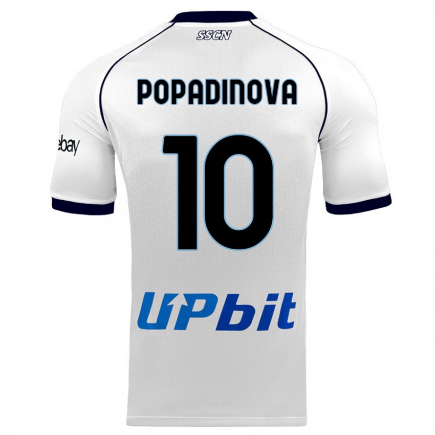 Mann Evdokiya Popadinova #10 Hvit Bortetrøye Drakt Trøye 2023/24 Skjorter T-Skjorte
