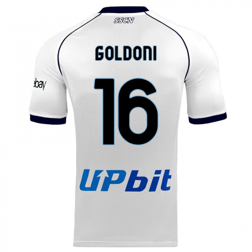 Mann Eleonora Goldoni #16 Hvit Bortetrøye Drakt Trøye 2023/24 Skjorter T-Skjorte