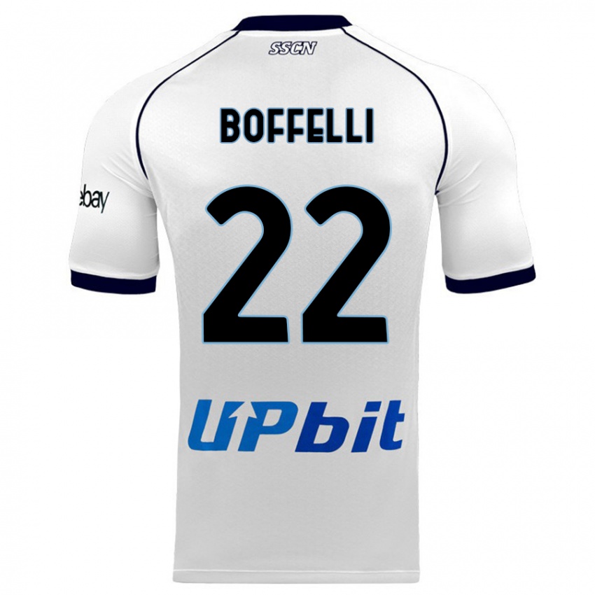 Mann Valerio Boffelli #22 Hvit Bortetrøye Drakt Trøye 2023/24 Skjorter T-Skjorte