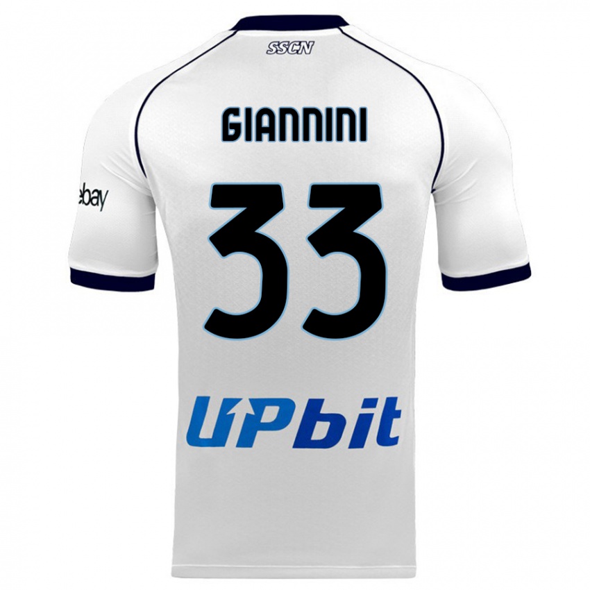 Mann Enrico Giannini #33 Hvit Bortetrøye Drakt Trøye 2023/24 Skjorter T-Skjorte