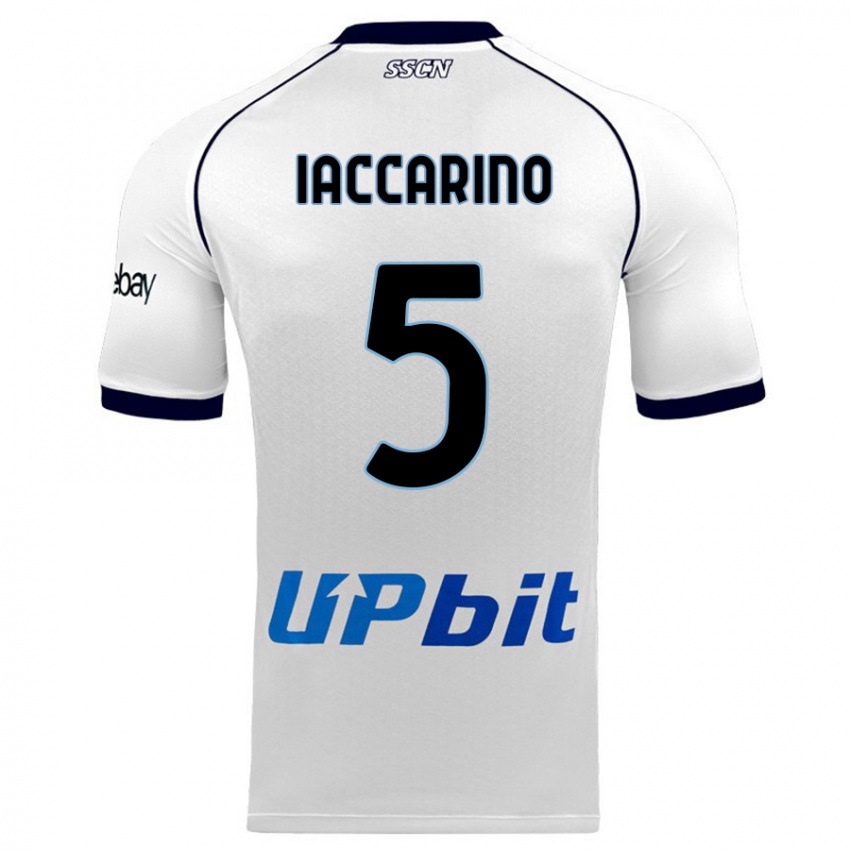 Mann Gennaro Iaccarino #5 Hvit Bortetrøye Drakt Trøye 2023/24 Skjorter T-Skjorte