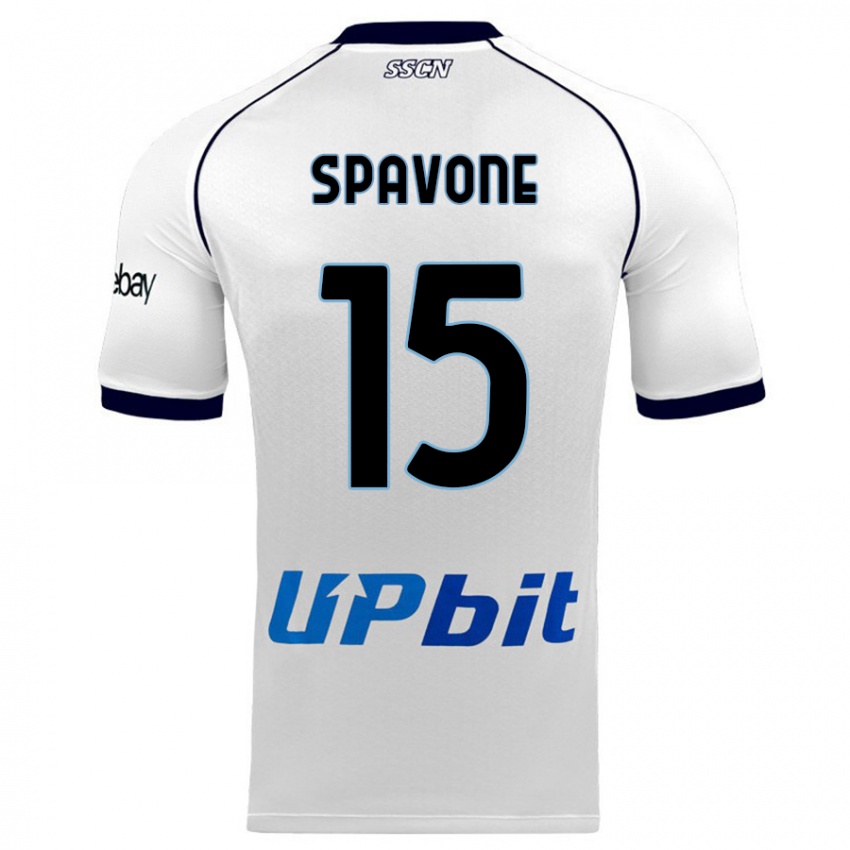 Mann Alessandro Spavone #15 Hvit Bortetrøye Drakt Trøye 2023/24 Skjorter T-Skjorte