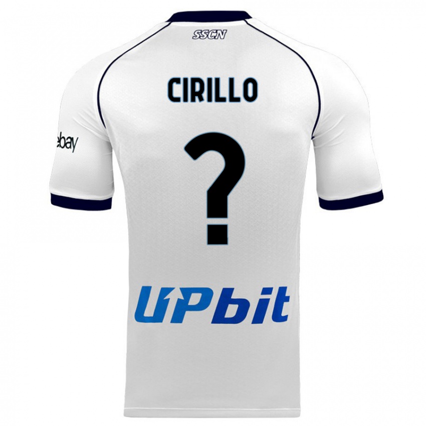 Mann Gioele Cirillo #0 Hvit Bortetrøye Drakt Trøye 2023/24 Skjorter T-Skjorte