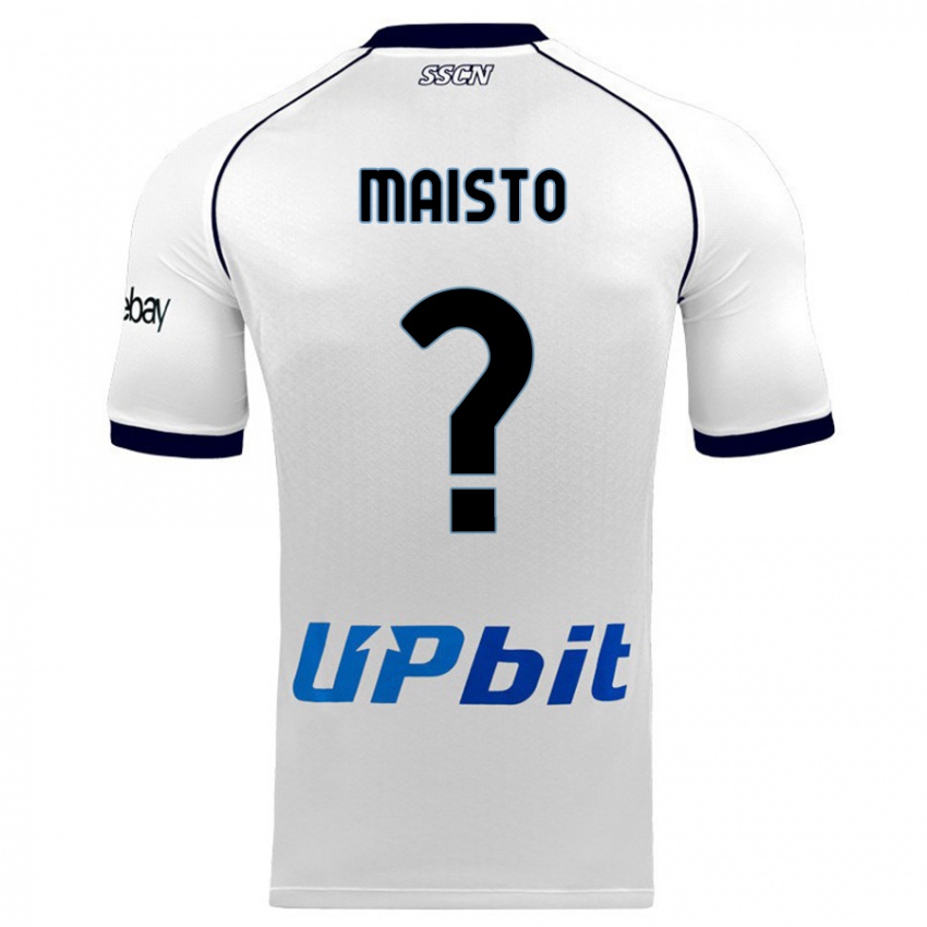 Mann Antonio Maisto #0 Hvit Bortetrøye Drakt Trøye 2023/24 Skjorter T-Skjorte