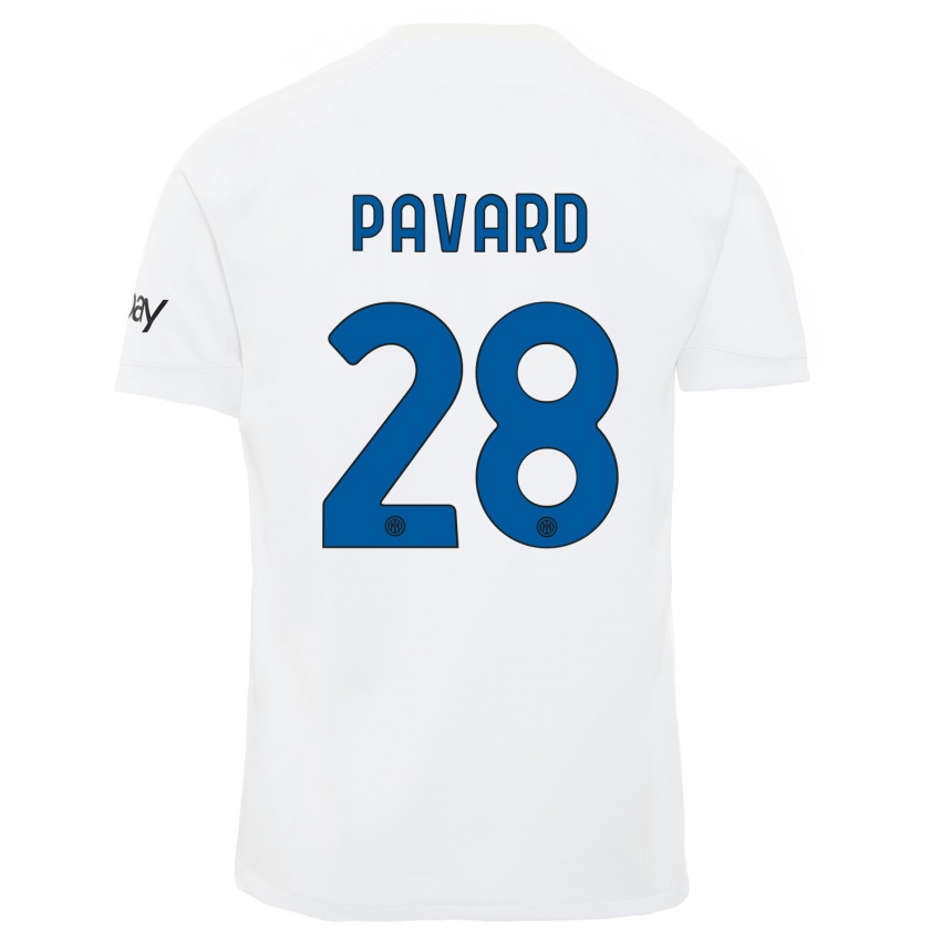 Mann Benjamin Pavard #28 Hvit Bortetrøye Drakt Trøye 2023/24 Skjorter T-Skjorte
