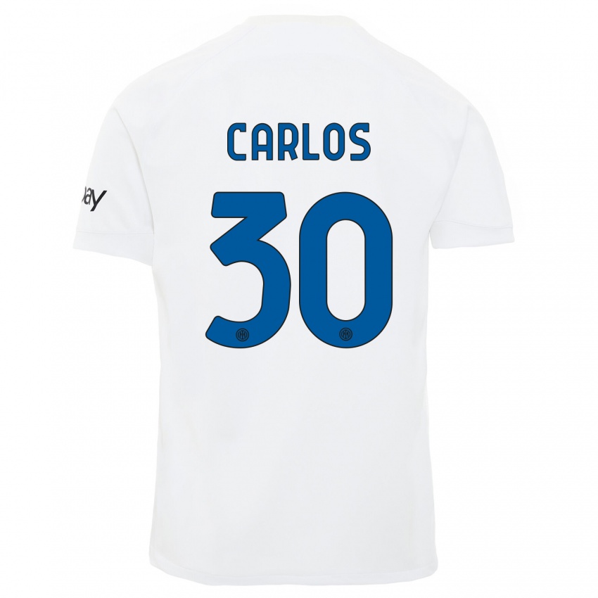 Mann Carlos Augusto #30 Hvit Bortetrøye Drakt Trøye 2023/24 Skjorter T-Skjorte