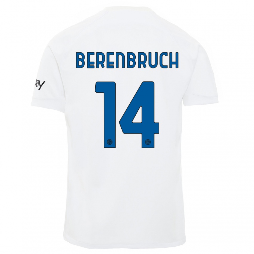 Mann Thomas Berenbruch #14 Hvit Bortetrøye Drakt Trøye 2023/24 Skjorter T-Skjorte