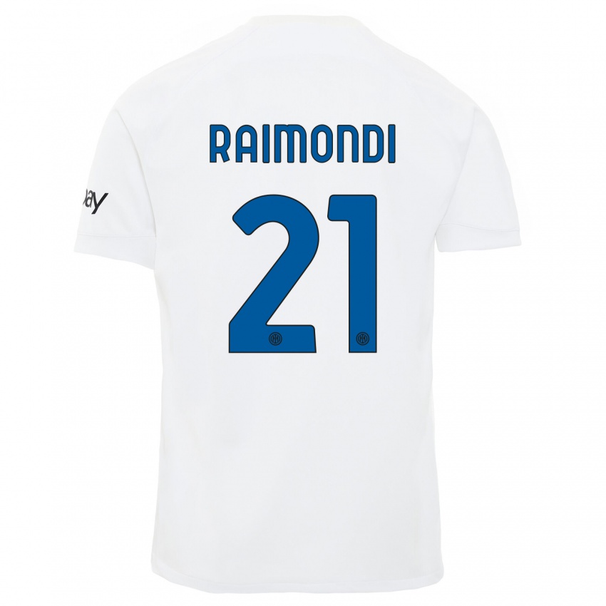 Mann Paolo Raimondi #21 Hvit Bortetrøye Drakt Trøye 2023/24 Skjorter T-Skjorte
