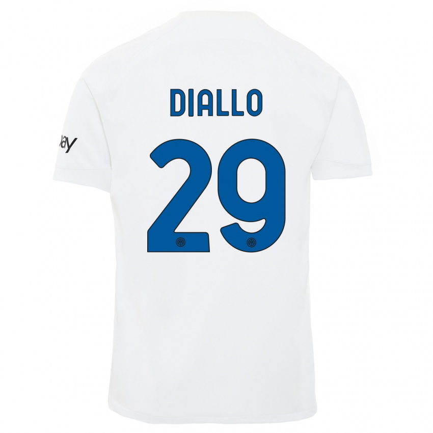Mann Oumar Diallo #29 Hvit Bortetrøye Drakt Trøye 2023/24 Skjorter T-Skjorte