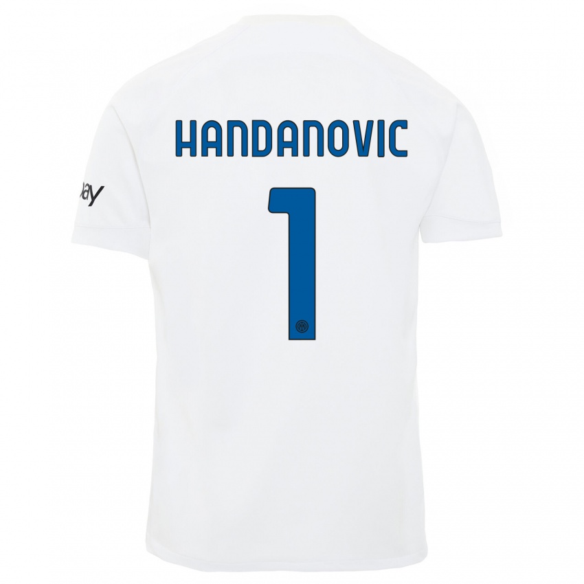 Mann Samir Handanovic #1 Hvit Bortetrøye Drakt Trøye 2023/24 Skjorter T-Skjorte