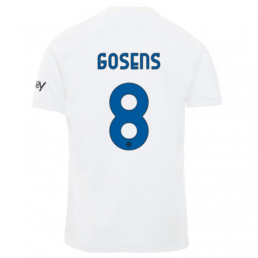 Mann Robin Gosens #8 Hvit Bortetrøye Drakt Trøye 2023/24 Skjorter T-Skjorte
