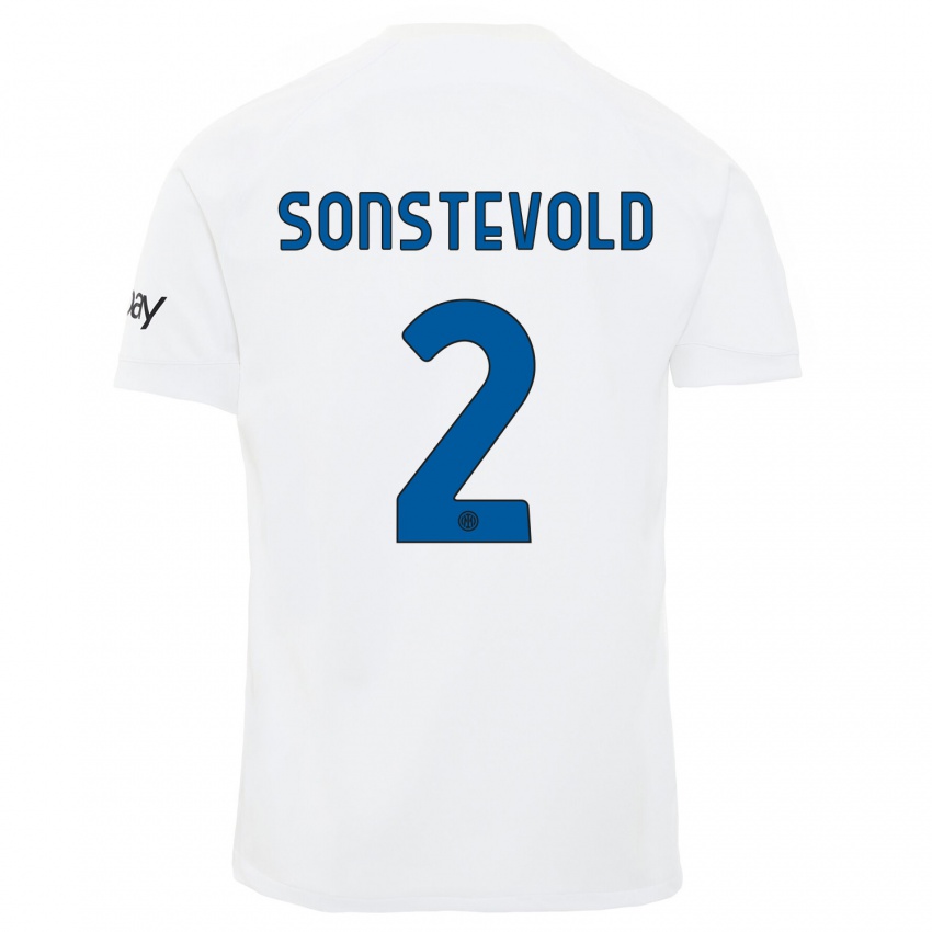 Mann Anja Sonstevold #2 Hvit Bortetrøye Drakt Trøye 2023/24 Skjorter T-Skjorte