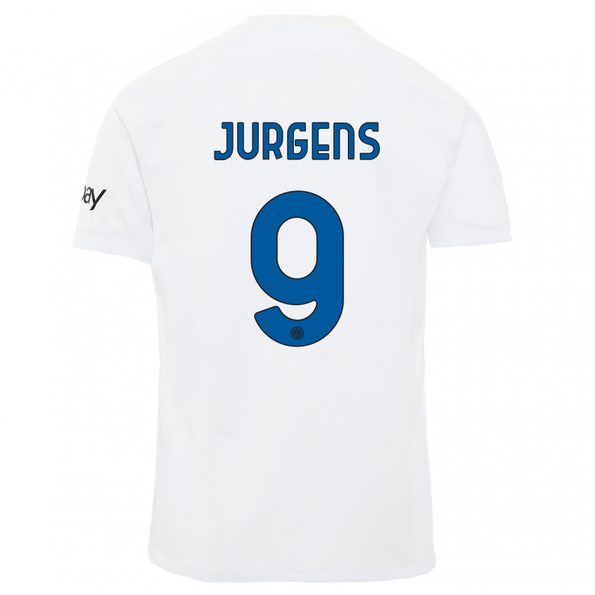 Mann Oliver Jurgens #9 Hvit Bortetrøye Drakt Trøye 2023/24 Skjorter T-Skjorte
