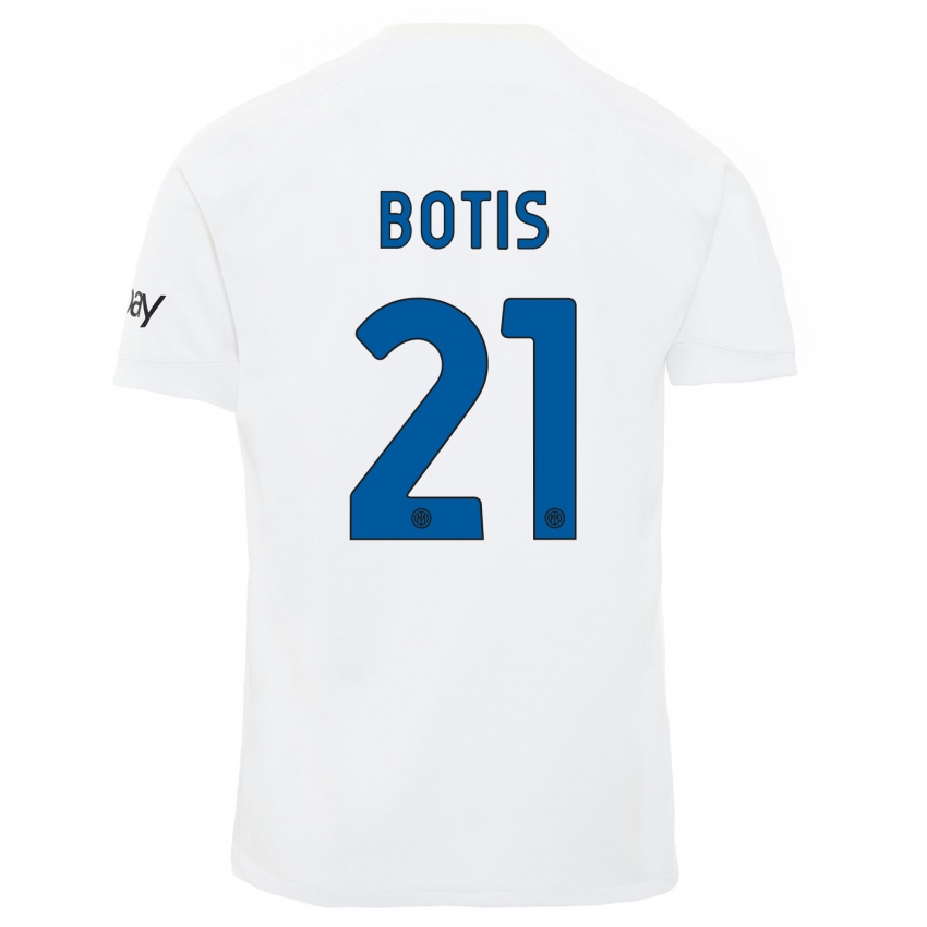 Mann Nikolaos Botis #21 Hvit Bortetrøye Drakt Trøye 2023/24 Skjorter T-Skjorte