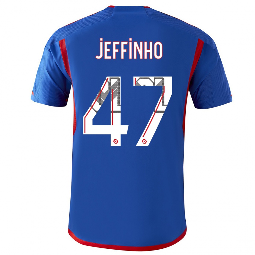 Mann Jeffinho #47 Blå Rød Bortetrøye Drakt Trøye 2023/24 Skjorter T-Skjorte