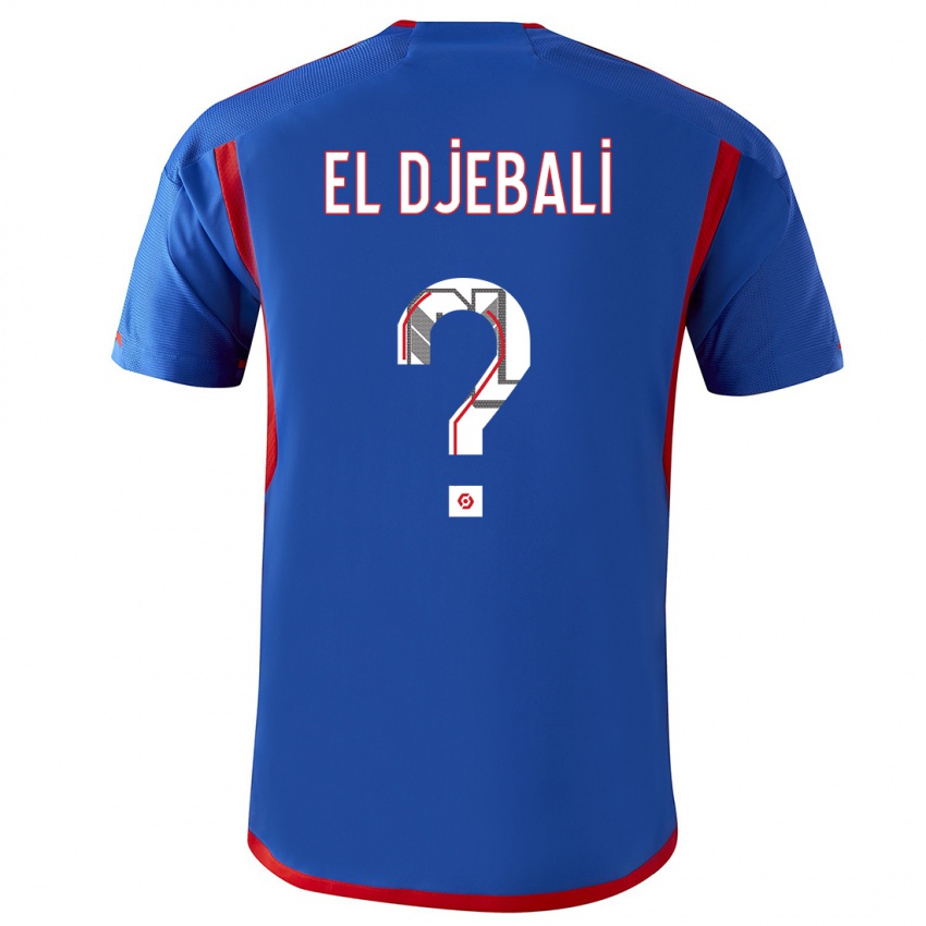 Mann Chaim El Djebali #0 Blå Rød Bortetrøye Drakt Trøye 2023/24 Skjorter T-Skjorte