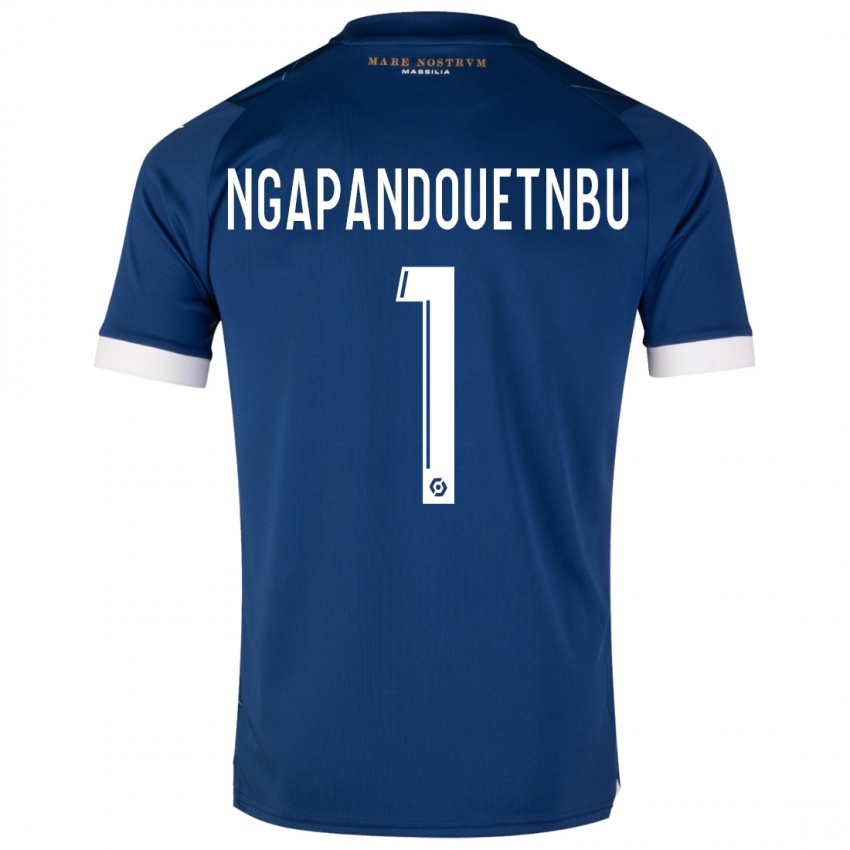 Mann Simon Ngapandouetnbu #1 Mørke Blå Bortetrøye Drakt Trøye 2023/24 Skjorter T-Skjorte