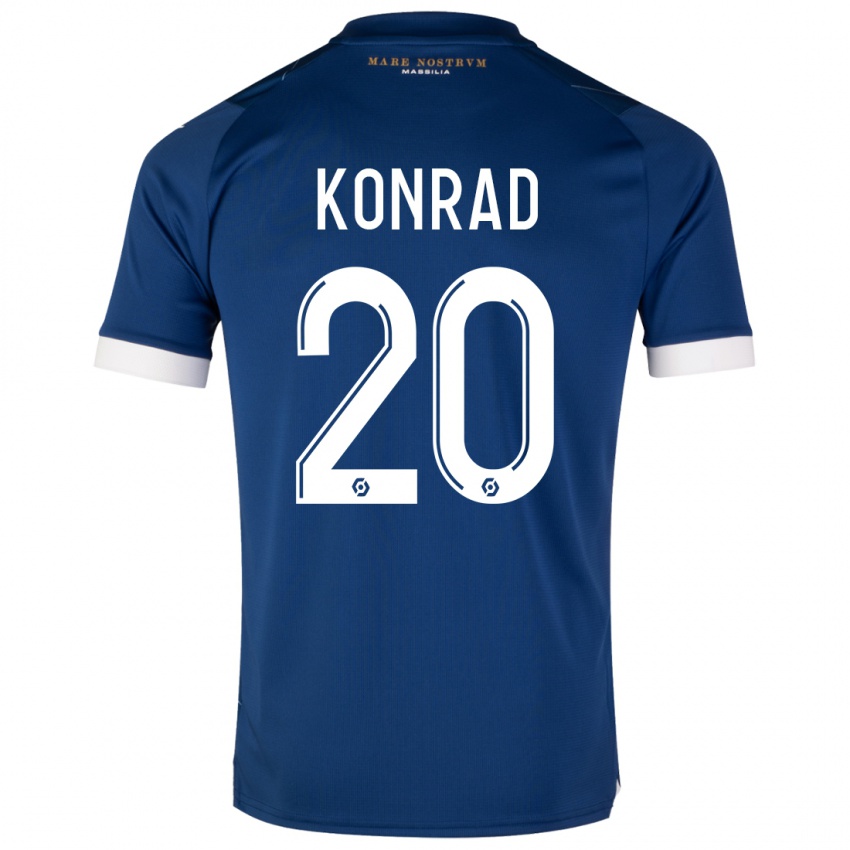 Mann Konrad De La Fuente #20 Mørke Blå Bortetrøye Drakt Trøye 2023/24 Skjorter T-Skjorte
