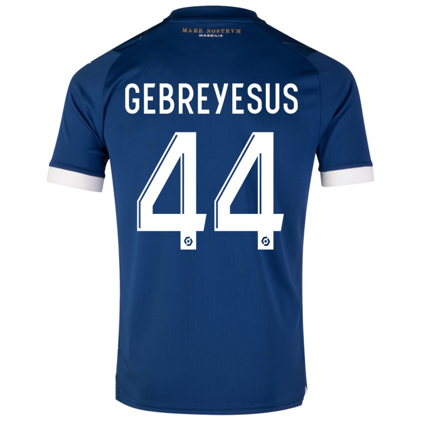 Mann Esey Gebreyesus #44 Mørke Blå Bortetrøye Drakt Trøye 2023/24 Skjorter T-Skjorte