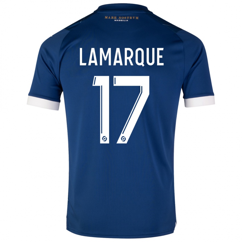 Mann Alais Lamarque #17 Mørke Blå Bortetrøye Drakt Trøye 2023/24 Skjorter T-Skjorte