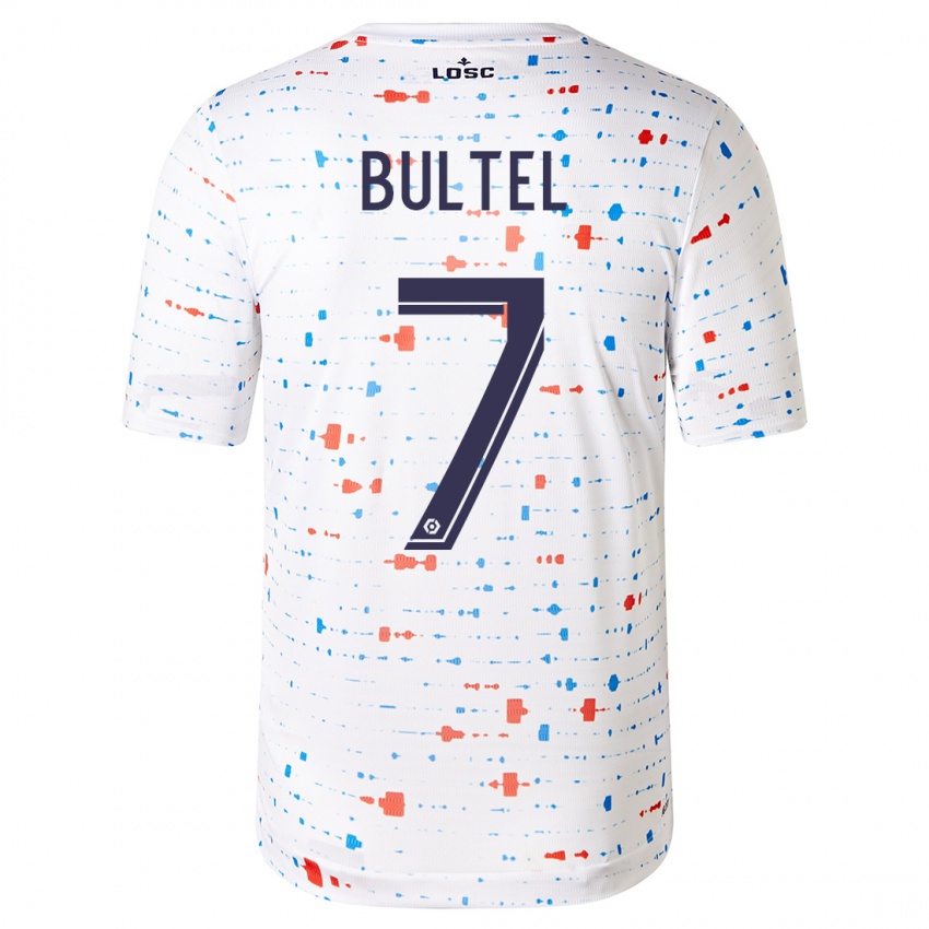 Mann Ludivine Bultel #7 Hvit Bortetrøye Drakt Trøye 2023/24 Skjorter T-Skjorte