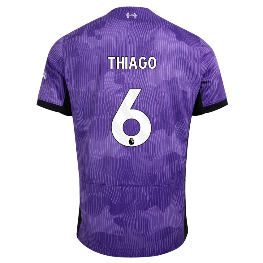 Mann Thiago #6 Lilla Tredje Sett Drakt Trøye 2023/24 Skjorter T-Skjorte