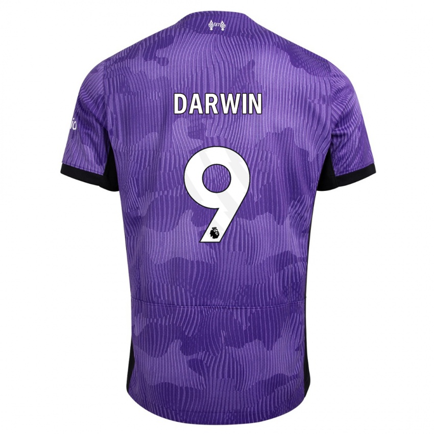Mann Darwin Nunez #9 Lilla Tredje Sett Drakt Trøye 2023/24 Skjorter T-Skjorte
