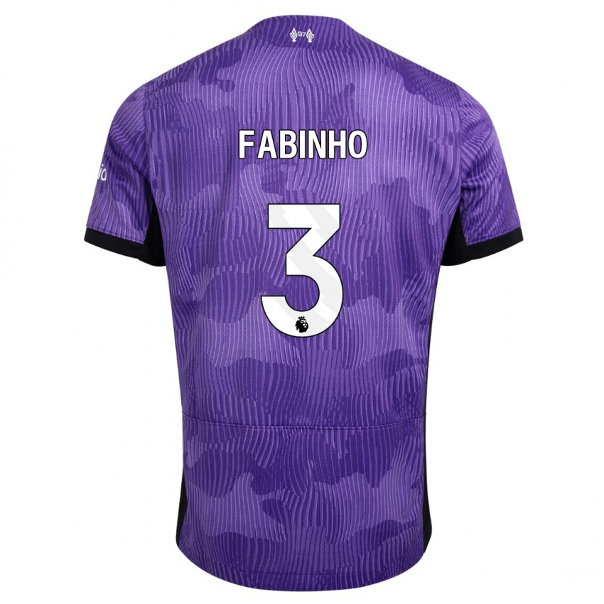 Mann Fabinho #3 Lilla Tredje Sett Drakt Trøye 2023/24 Skjorter T-Skjorte