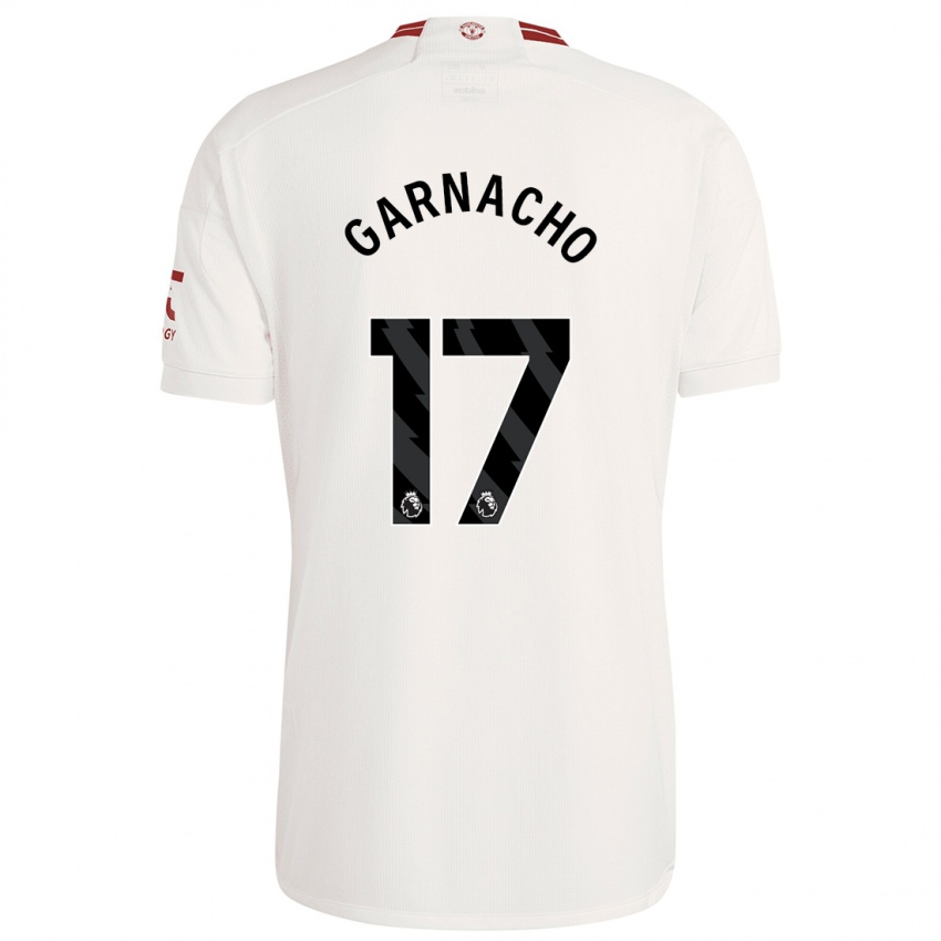 Mann Alejandro Garnacho #17 Hvit Tredje Sett Drakt Trøye 2023/24 Skjorter T-Skjorte