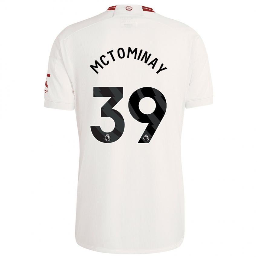 Mann Scott Mctominay #39 Hvit Tredje Sett Drakt Trøye 2023/24 Skjorter T-Skjorte