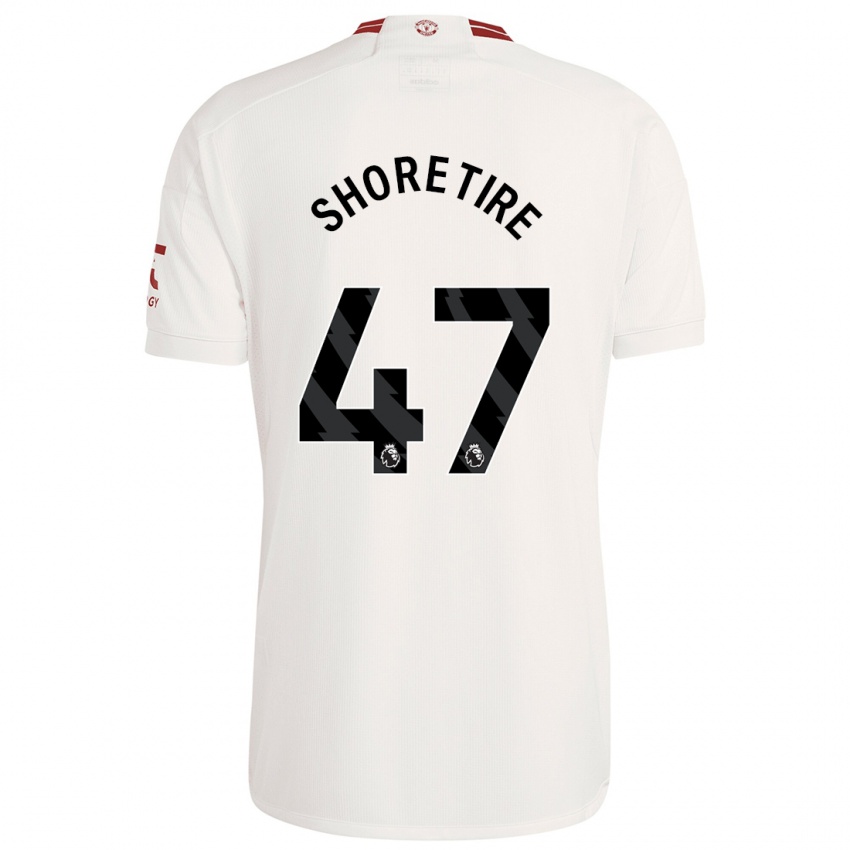 Mann Shola Shoretire #47 Hvit Tredje Sett Drakt Trøye 2023/24 Skjorter T-Skjorte