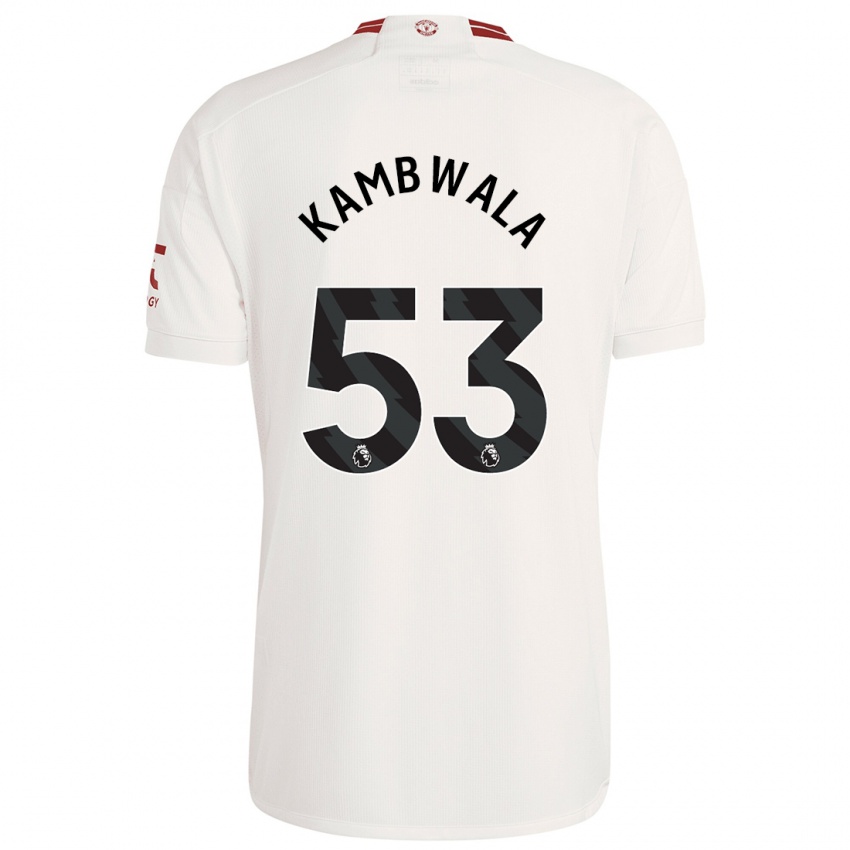 Mann Willy Kambwala #53 Hvit Tredje Sett Drakt Trøye 2023/24 Skjorter T-Skjorte