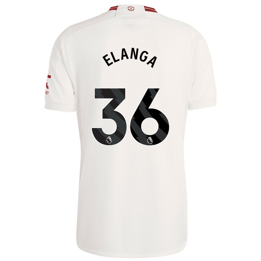 Mann Anthony Elanga #36 Hvit Tredje Sett Drakt Trøye 2023/24 Skjorter T-Skjorte