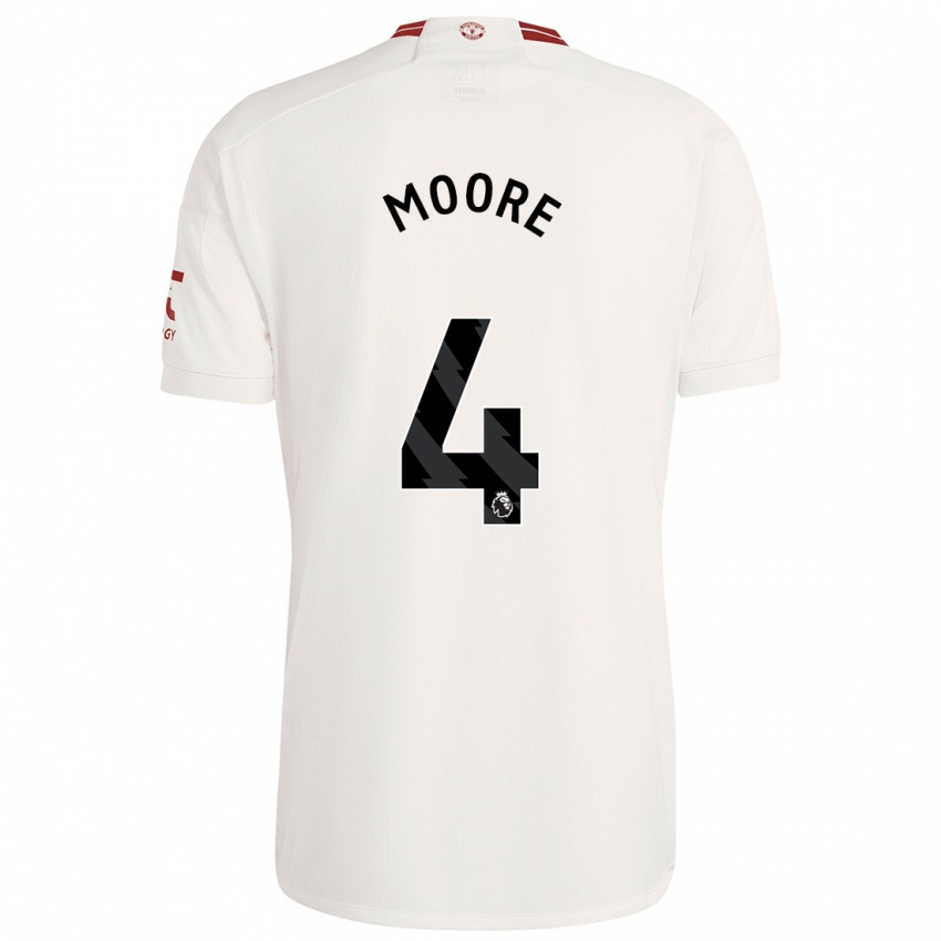 Mann Jade Moore #4 Hvit Tredje Sett Drakt Trøye 2023/24 Skjorter T-Skjorte