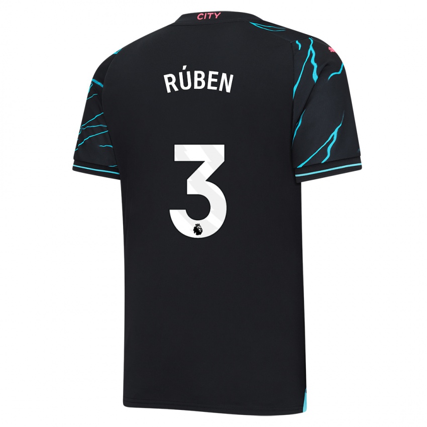 Mann Ruben Dias #3 Mørke Blå Tredje Sett Drakt Trøye 2023/24 Skjorter T-Skjorte