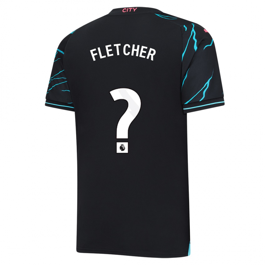 Mann Luca Fletcher #0 Mørke Blå Tredje Sett Drakt Trøye 2023/24 Skjorter T-Skjorte