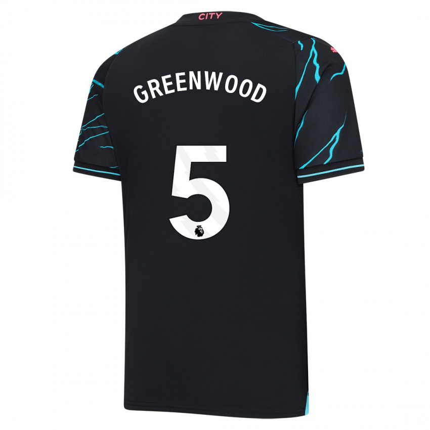 Mann Alex Greenwood #5 Mørke Blå Tredje Sett Drakt Trøye 2023/24 Skjorter T-Skjorte