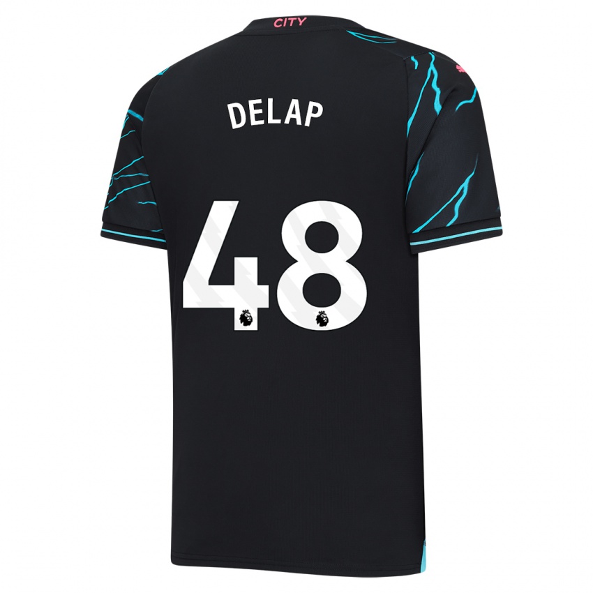 Mann Liam Delap #48 Mørke Blå Tredje Sett Drakt Trøye 2023/24 Skjorter T-Skjorte