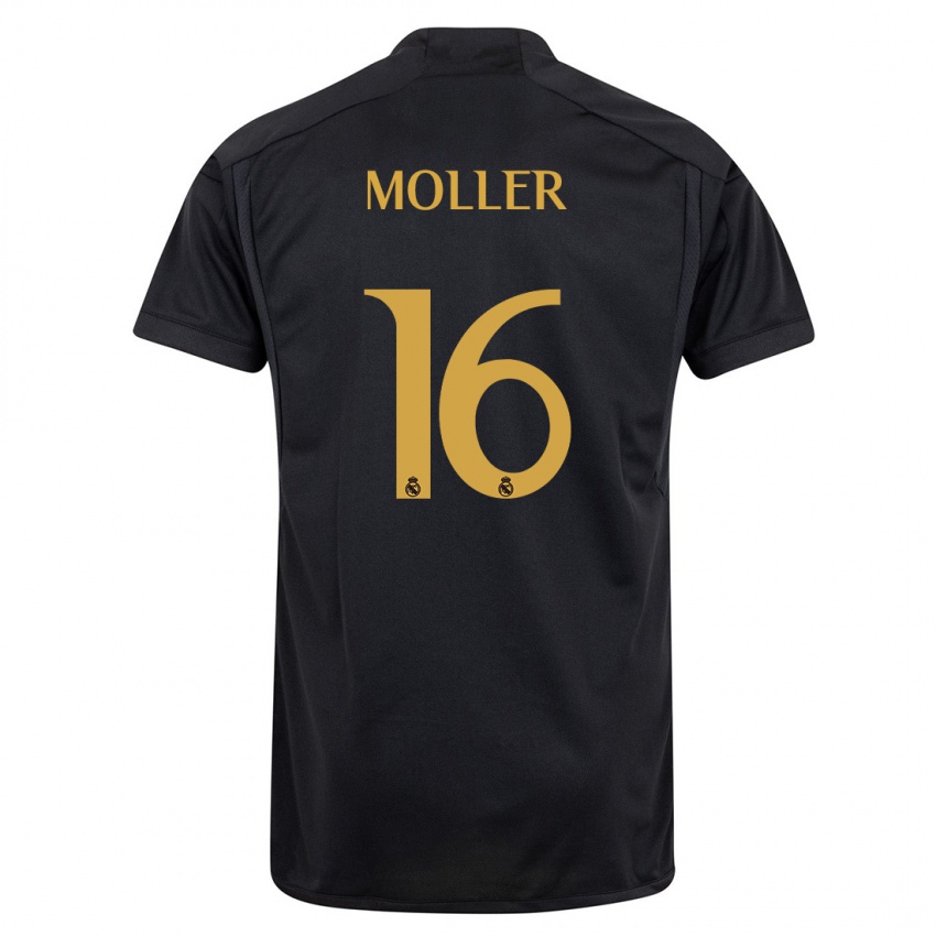 Mann Caroline Moller #16 Svart Tredje Sett Drakt Trøye 2023/24 Skjorter T-Skjorte