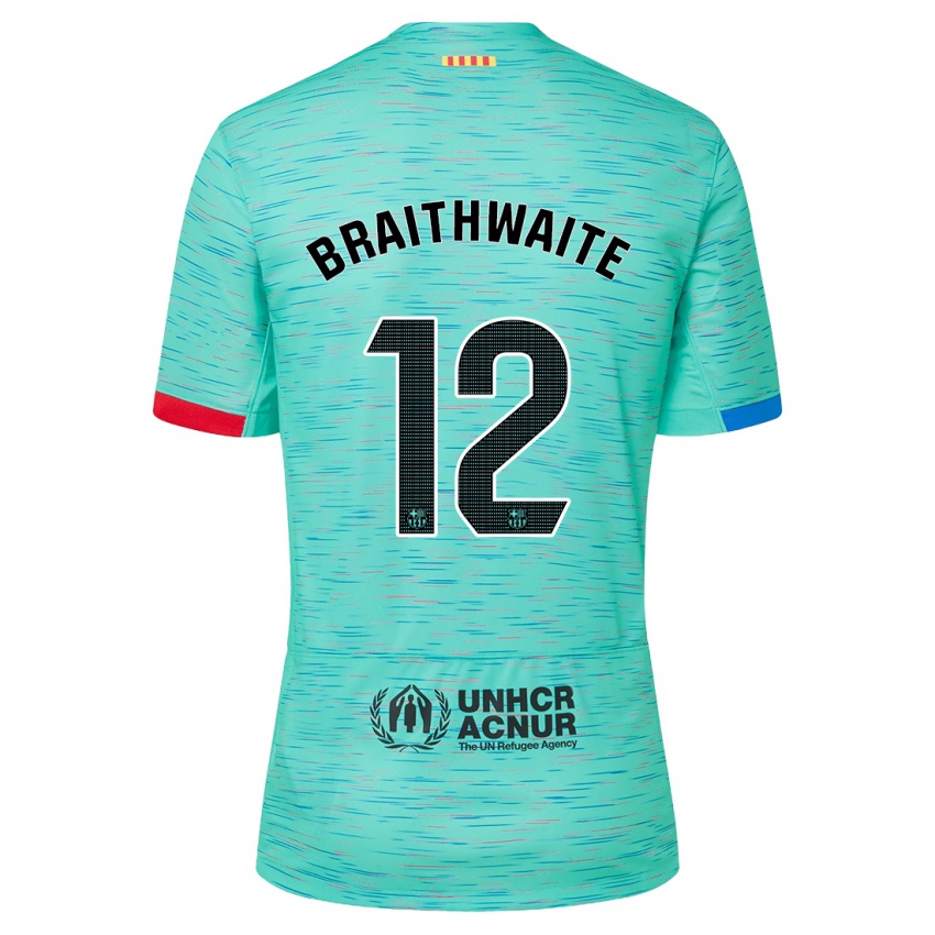 Mann Martin Braithwaite #12 Lys Aqua Tredje Sett Drakt Trøye 2023/24 Skjorter T-Skjorte